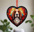 Basset Hound Stained Glass Effect Heart Suncatcher